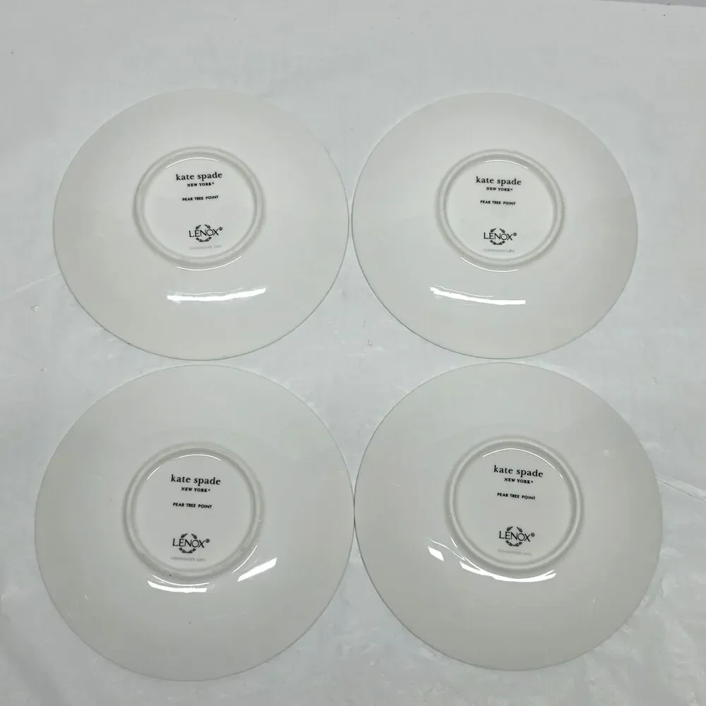 Kate Spade Lenox Pear Tree Point SET of 4 Tidbit Party Holiday Plates 6 Inches